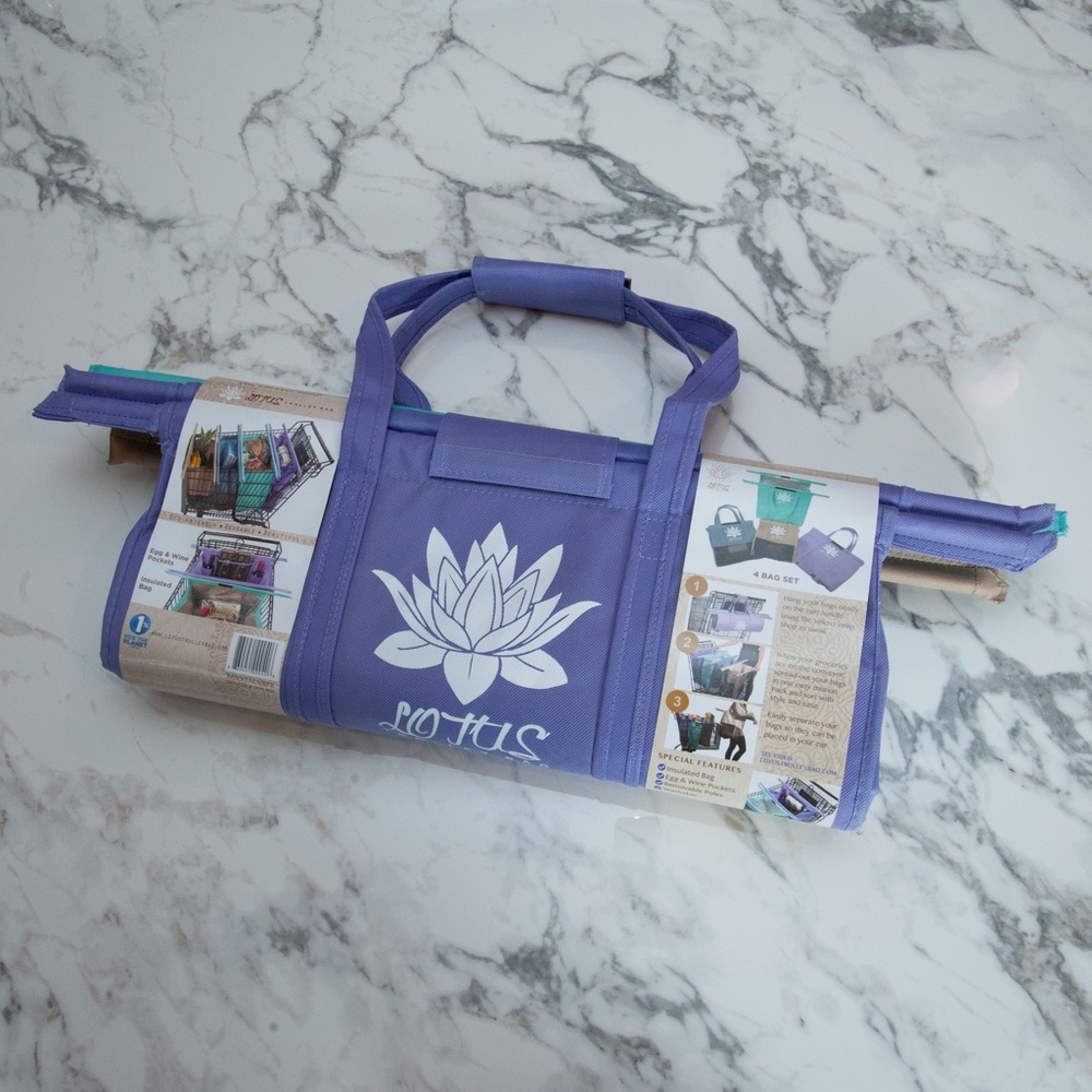 Brand New Lotus Trolley Bag 4-Piece Set Reusable Grocery Shopping Bags